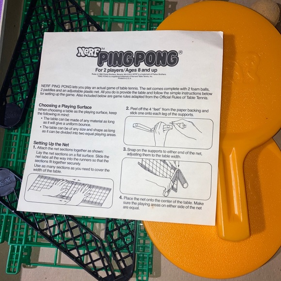 Vintage OFFICIAL Nerf Ping Pong Table Tennis Set Parker Brothers COMPLETE 1982 - Picture 2 of 4